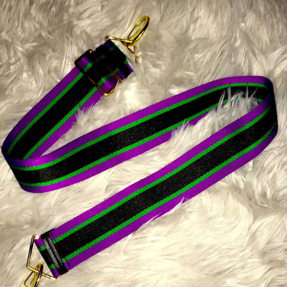 Versace Empire Palazzo strap purple green gold black